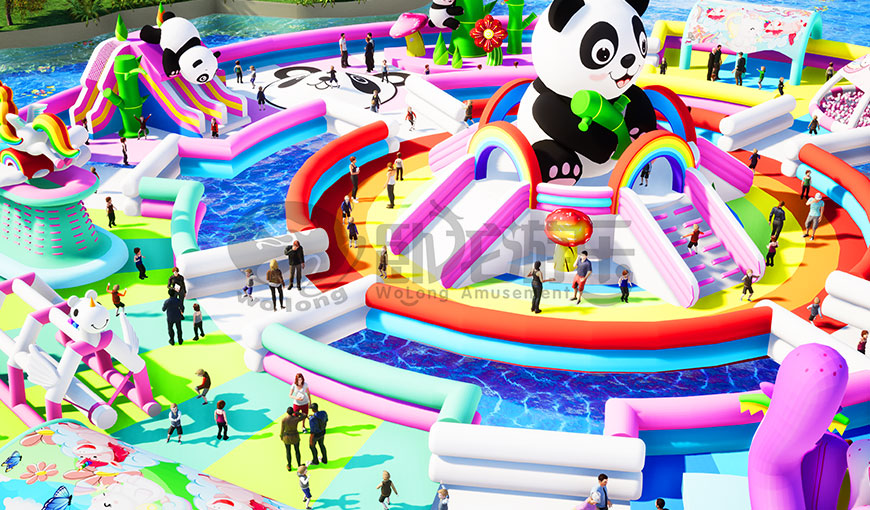 多组合熊猫漂浮乐园,让闲置水面焕发热闹生机