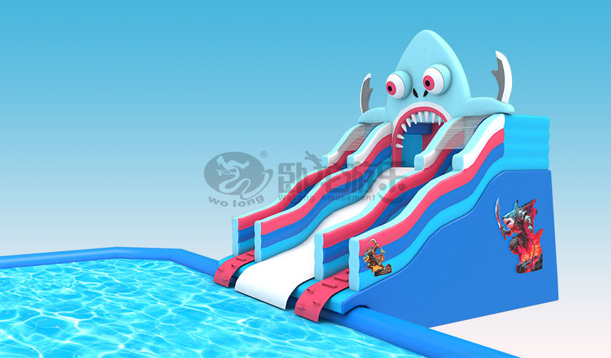 鲨鱼水滑梯,萌趣外观叠加戏水乐趣让夏季更好玩