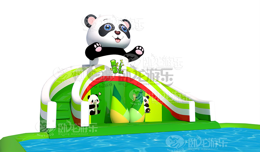 熊猫水滑梯,夏季戏水孩子们的欢乐天地