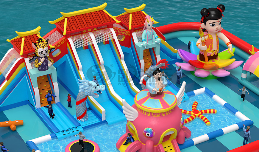 哪吒闹海漂浮乐园来咯,闲置水域变身热闹海洋