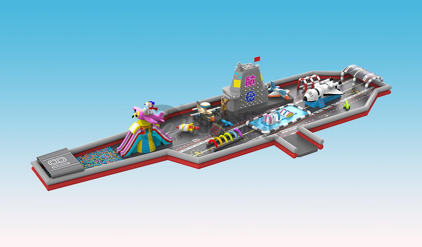 以“福建舰”为原型打造的儿童乐园-航母乐园来啦