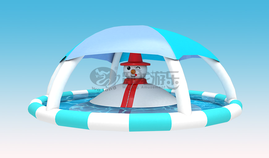 带遮阳棚的湿蹦球水池,今年夏天有得玩了